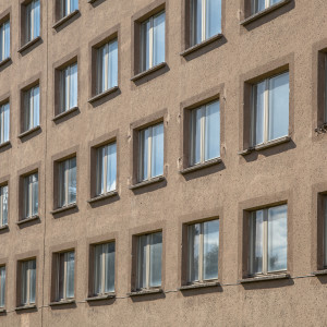 Background of Raw Concrete Building with Windows at Prora Ruegen Germany
