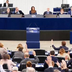 Vote during a European Parliament plenary session in Strasbourg