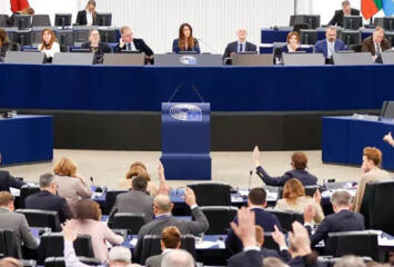 Vote during a European Parliament plenary session in Strasbourg
